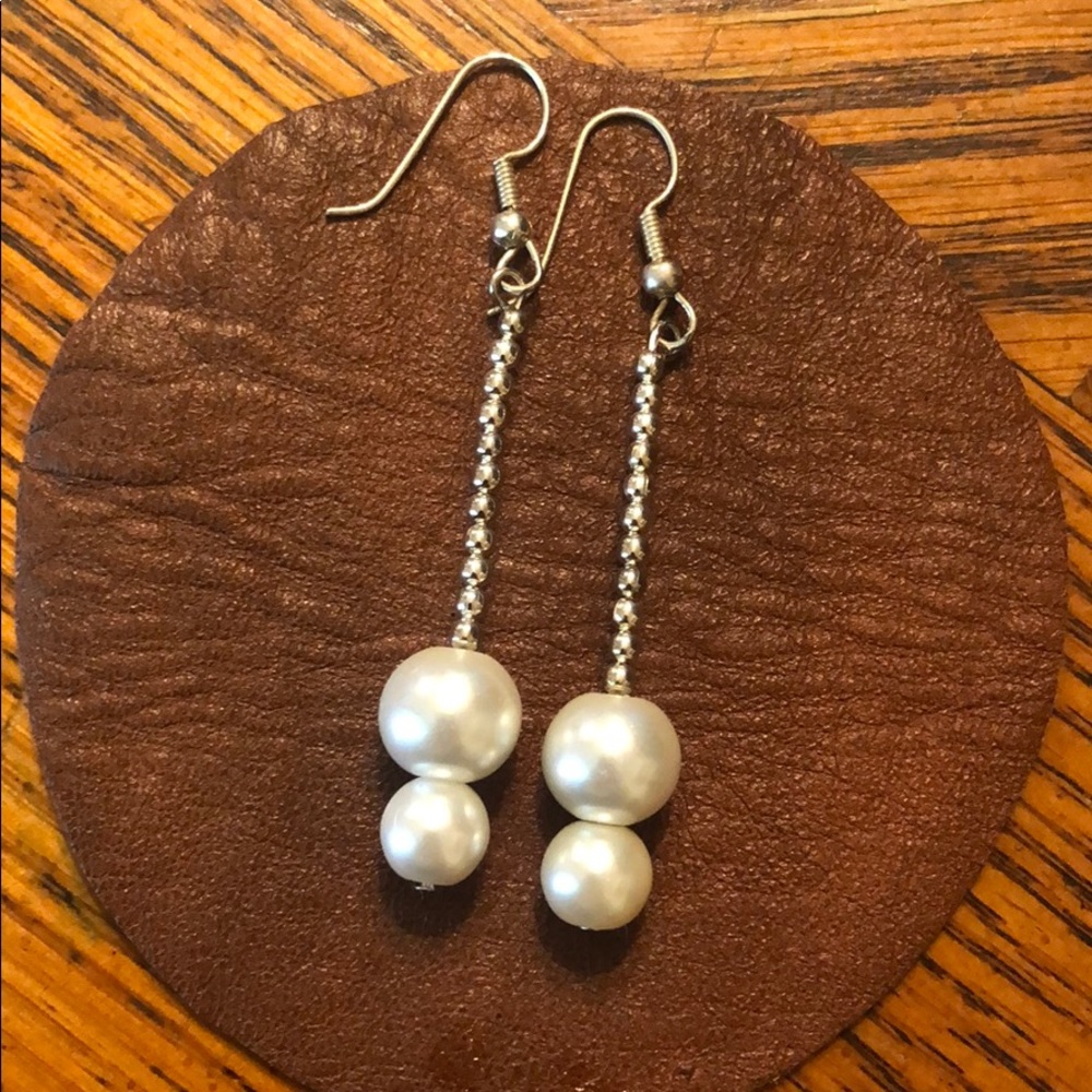 Handmade sterling silver and white pearls
